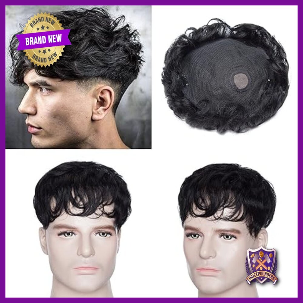 Human Hair Topper 150% Density 16x19cm Mono Base 4 Inch Short Curly Hairpiece